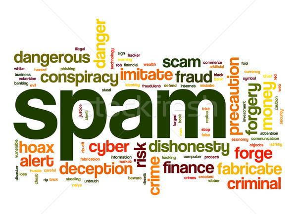 Spam szófelhő pénzügy veszély címke szöveg Stock fotó © tang90246