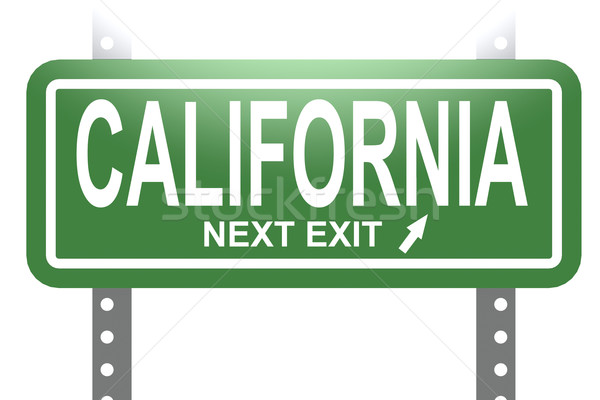 [[stock_photo]]: Californie · vert · signe · bord · isolé · image