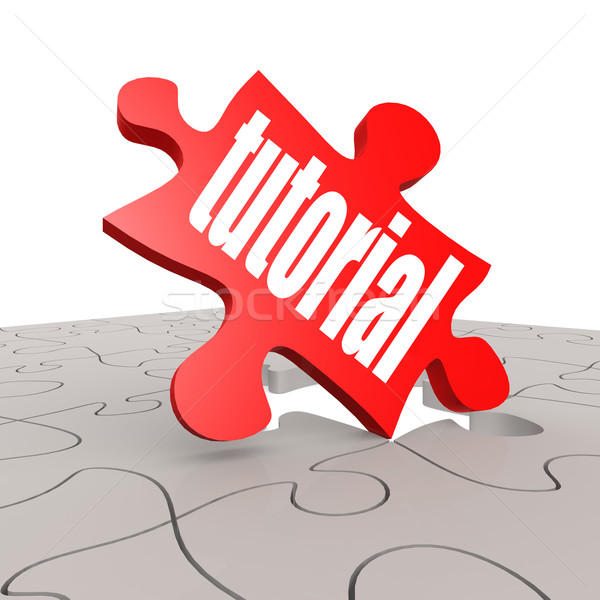Tutorial word with puzzle background Stock photo © tang90246