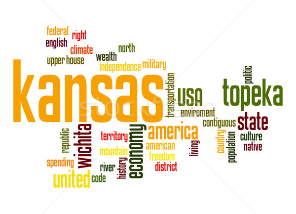 Kansas chmura słowo Chmura wolności historii graficzne Zdjęcia stock © tang90246