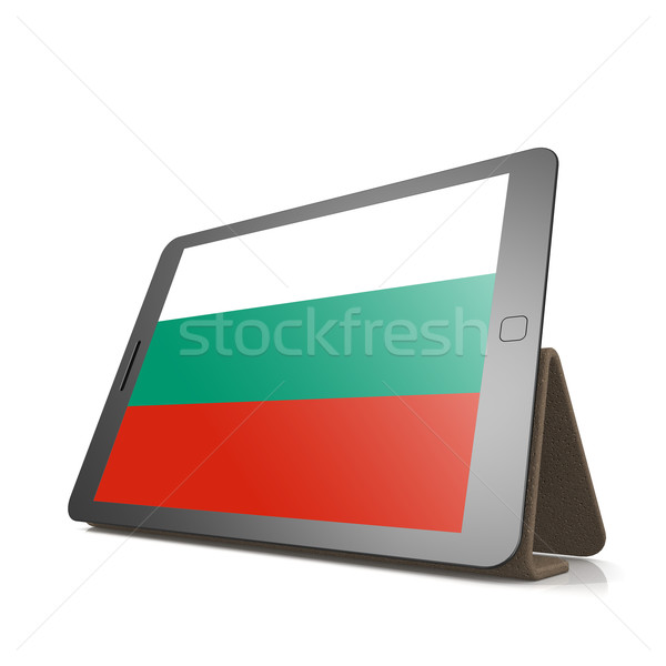 Tabletta Bulgária zászló kép renderelt mű Stock fotó © tang90246