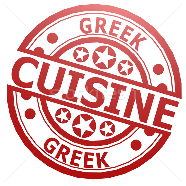 Greek cuisine stamp Stock photo © tang90246