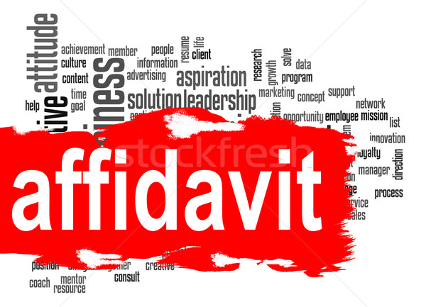 Affidavit word cloud with red banner Stock photo © tang90246