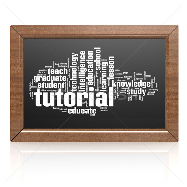Lousa tutorial madeira quadro educação verde Foto stock © tang90246