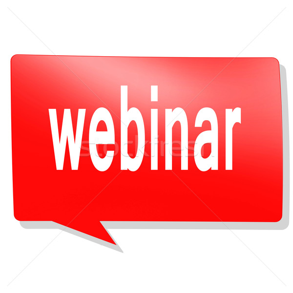 Webinar word on red speech bubble Stock photo © tang90246