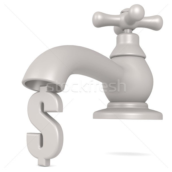 Isolated Water tap with dollar sign Stock photo © tang90246