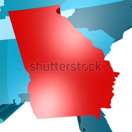 Arkansas mappa blu USA immagine reso Foto d'archivio © tang90246