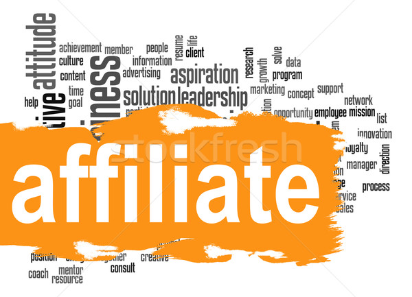 Affiliate word cloud with orange banner Stock photo © tang90246