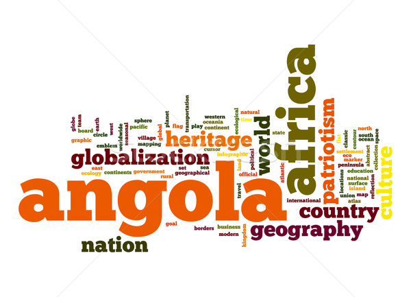 Ангола слово облако бизнеса Мир Африка облаке Сток-фото © tang90246