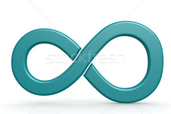 Blue infinity sign on white background Stock photo © tang90246
