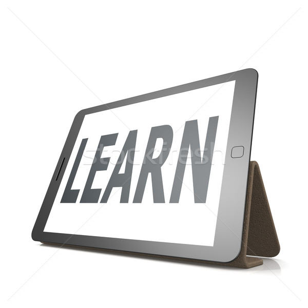 Tablet with learn word Stock photo © tang90246