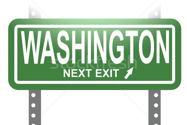 Вашингтон зеленый знак совета изолированный изображение Сток-фото © tang90246