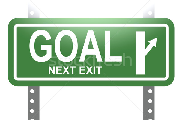 Goal green sign board isolated Stock photo © tang90246