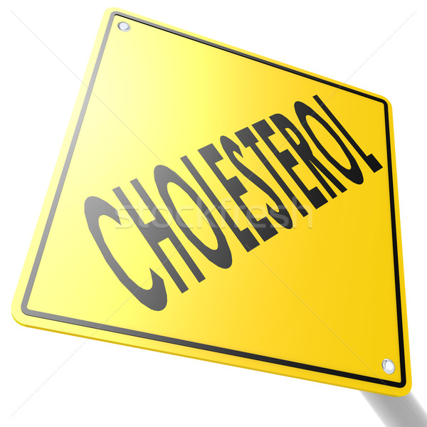 Placa sinalizadora colesterol estrada assinar cuidar saudável Foto stock © tang90246