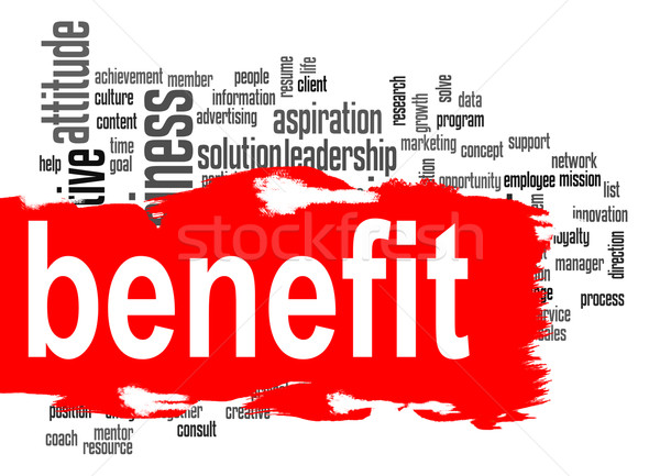 Benefit word cloud with red banner Stock photo © tang90246