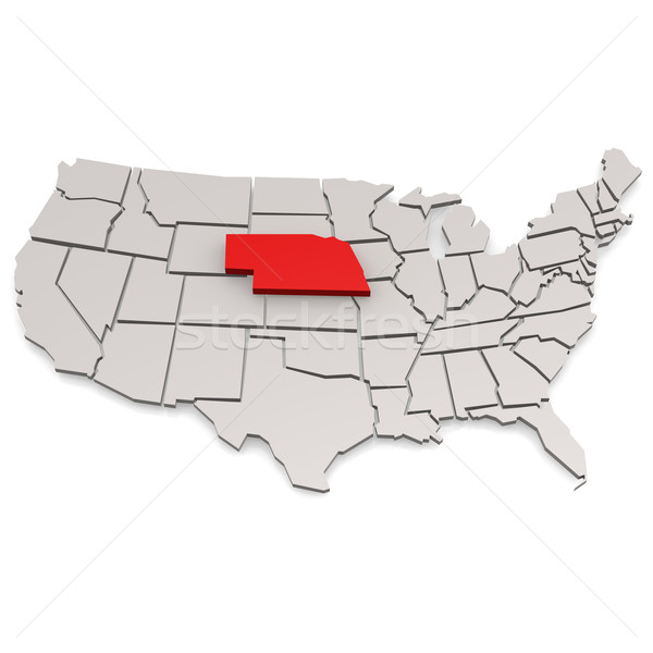Nebraska mappa viaggio bianco USA confine Foto d'archivio © tang90246