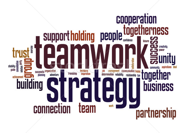 Foto d'archivio: Lavoro · di · squadra · strategia · word · cloud · business · gruppo · squadra