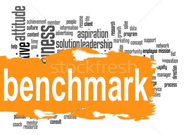 Benchmark word cloud with orange banner Stock photo © tang90246