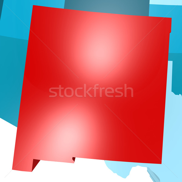 New Mexico map on blue USA map Stock photo © tang90246