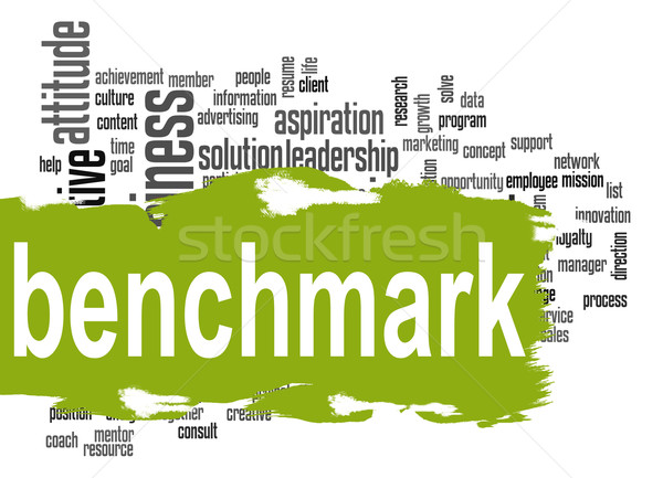 Benchmark word cloud with green banner Stock photo © tang90246