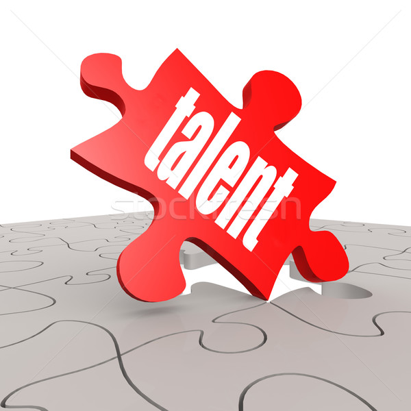 Stock photo: Talent word with puzzle background