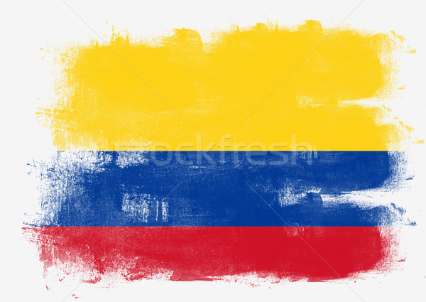 Flag of Colombia painted with brush Stock photo © tang90246