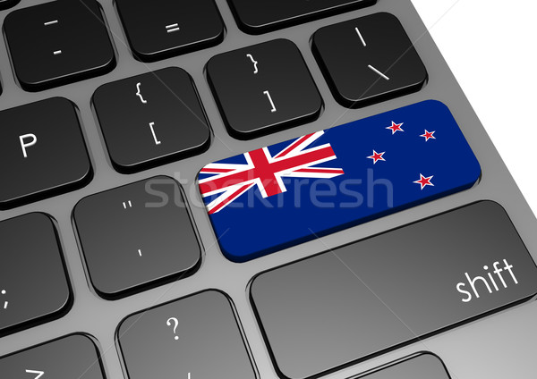 Stock fotó: Új-Zéland · billentyűzet · kép · renderelt · mű · használt