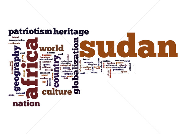 Sudan word cloud business mondo africa nube Foto d'archivio © tang90246