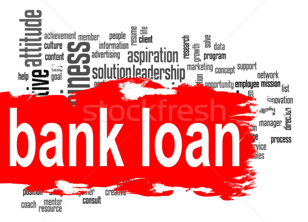 Bank loan word cloud with red banner Stock photo © tang90246