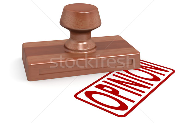 Holz Stempel Meinung rot Text Bild Stock foto © tang90246