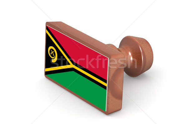 Wooden stamp with Vanuatu flag Stock photo © tang90246