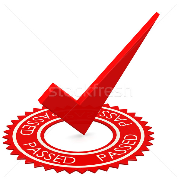 Passed word with red tick in middle Stock photo © tang90246