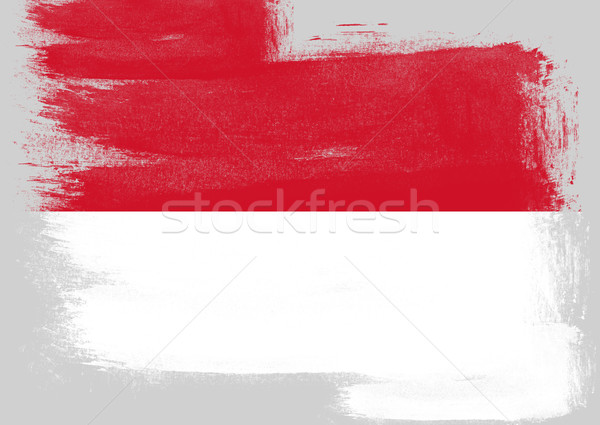 Flag of Indonesia painted with brush Stock photo © tang90246