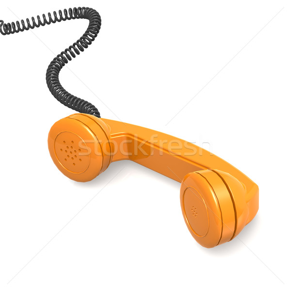 Narancs telefonkagyló telefon telefon kapcsolat beszéd Stock fotó © tang90246