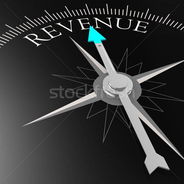 Revenue word on the black compass Stock photo © tang90246