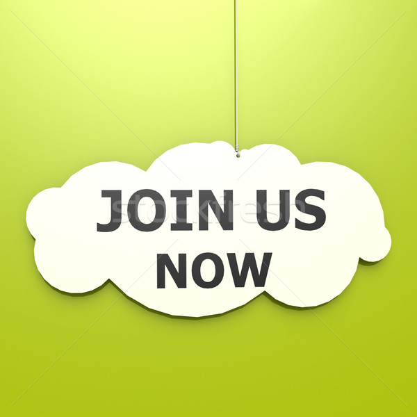 Join us now word in green background Stock photo © tang90246