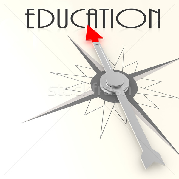 Compass with education word Stock photo © tang90246