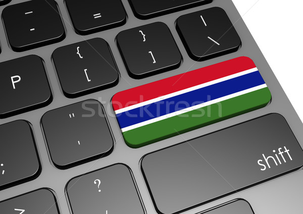 Gambia toetsenbord afbeelding gerenderd gebruikt Stockfoto © tang90246