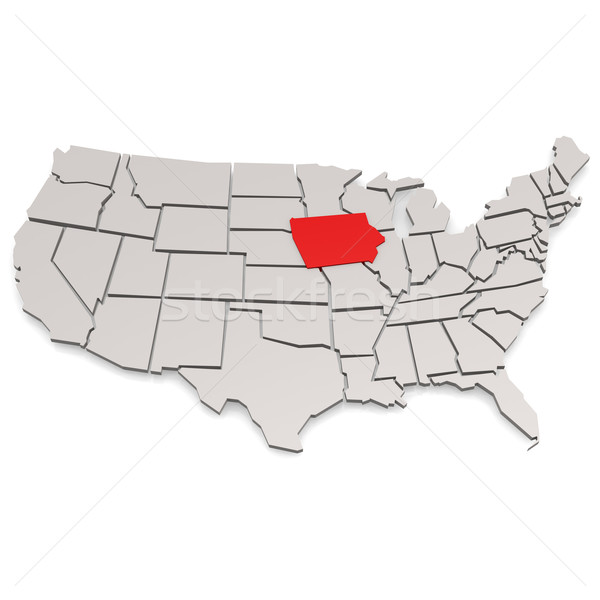 Iowa mappa immagine reso usato Foto d'archivio © tang90246