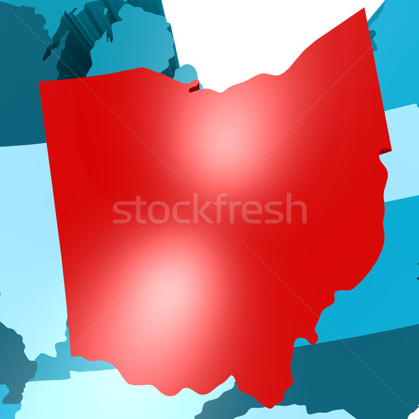 Foto d'archivio: Ohio · mappa · blu · USA · immagine · reso