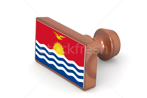 Wooden stamp with Kiribati flag Stock photo © tang90246