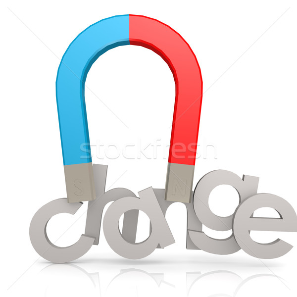 Magnet and change word Stock photo © tang90246