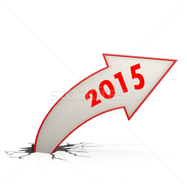 stock photo: curve arrow up red 2015