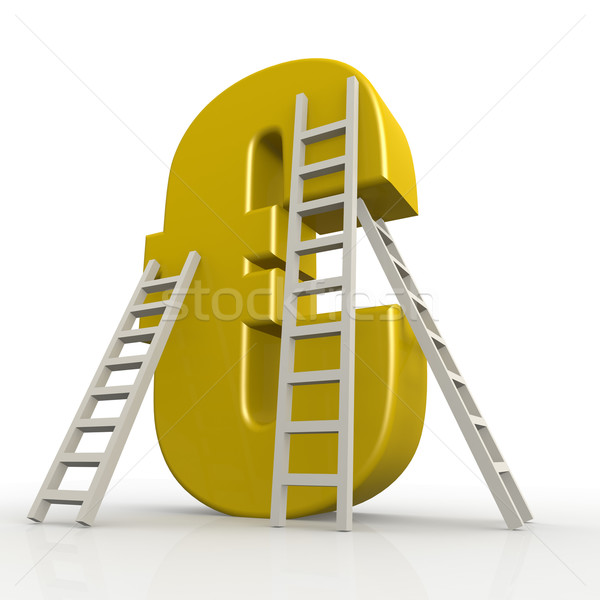 Yellow euro sign with ladder Stock photo © tang90246