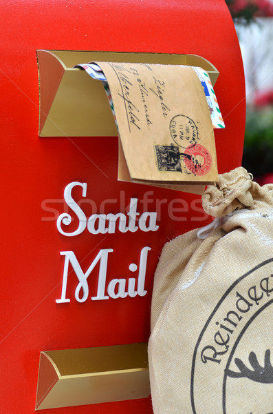 Mailbox rosso mail allegro Natale Foto d'archivio © tang90246