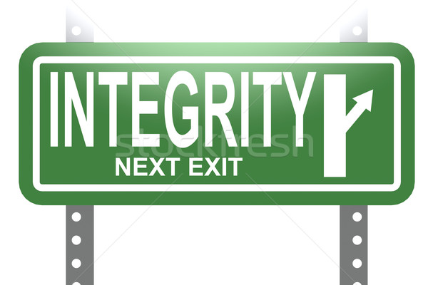 Integrity green sign board isolated Stock photo © tang90246