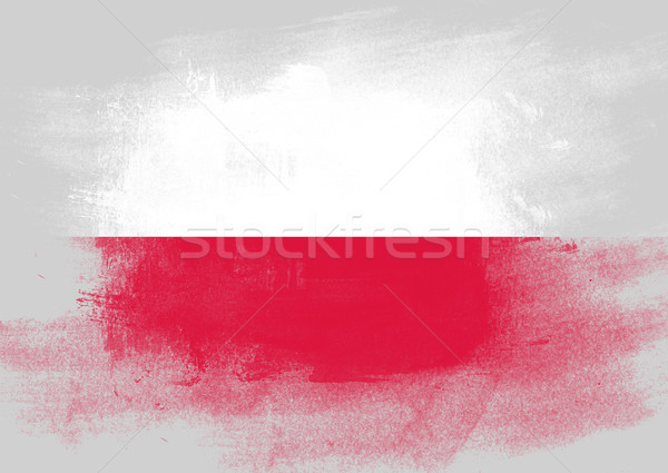 Bandeira Polônia pintado escove sólido abstrato Foto stock © tang90246