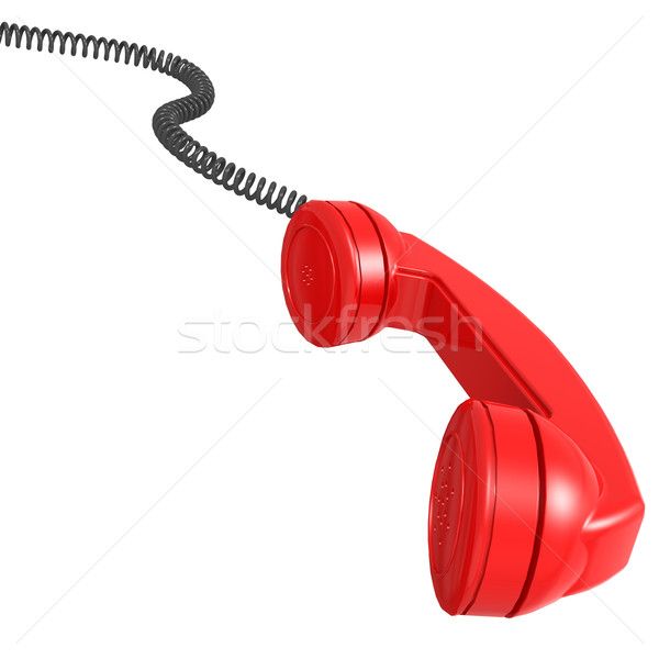Piros telefonkagyló telefon telefon kapcsolat beszéd Stock fotó © tang90246