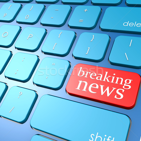 Stock photo: Breaking news keyboard