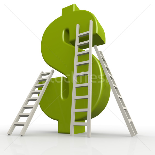 Green dollor signs with ladders Stock photo © tang90246